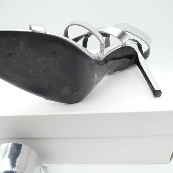 Calvin Klein Dolcita Metallic Silver Strappy Stiletto Sandals 6M 34E5956-SLV - Picture 4 of 8